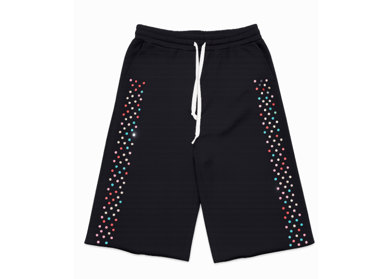 AZVA CRYSTAL CACTUS SWEATSHORTS BLACK