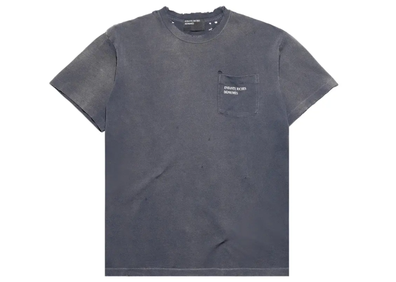Enfants Riches Deprimes Thrashed Logo Pocket Tee Worn Black/White