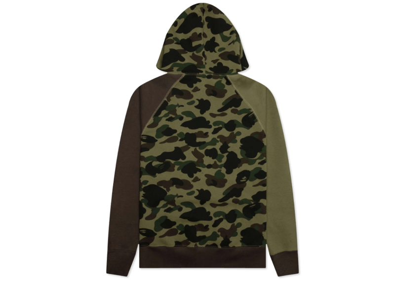 A Bathing Ape 1st Camo Crazy College Full Zip Hoodie - Green