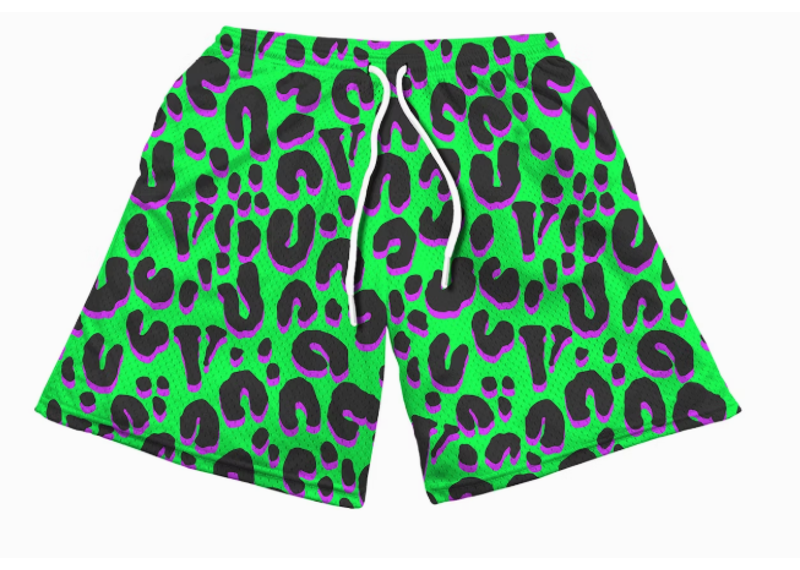 Vlone Rodman Cheetah Shorts Green