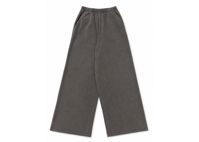 BALENCIAGA GREY SWEATS WITH BLACK EMBROIDERED LOGO