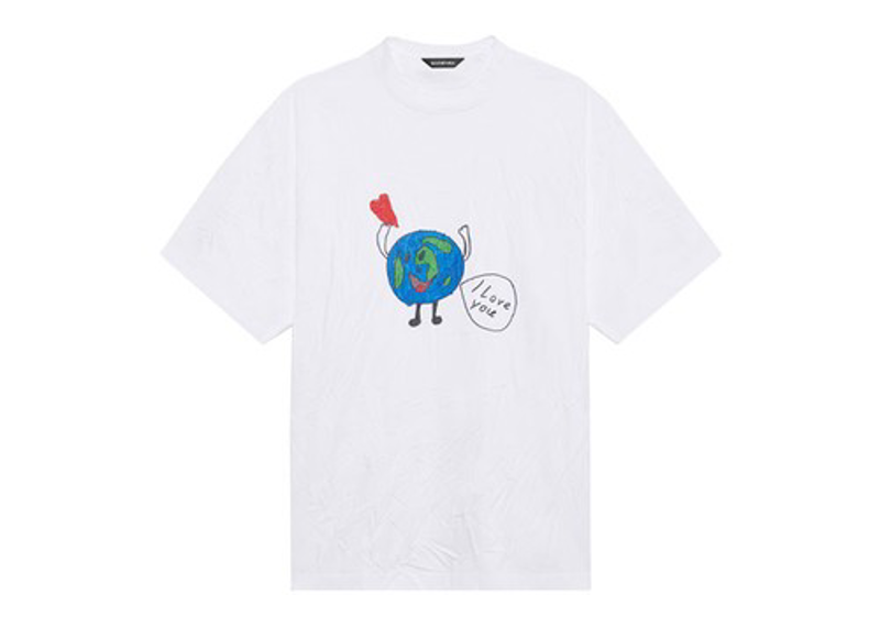 Balenciaga Love Earth Flatground Tee White
