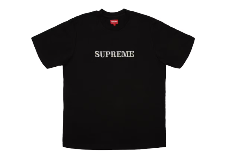 Supreme Floral Logo Tee Black