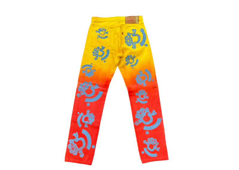 DENIM TEARS X Bstroy 501 Gradient Jeans Yellow/Orange