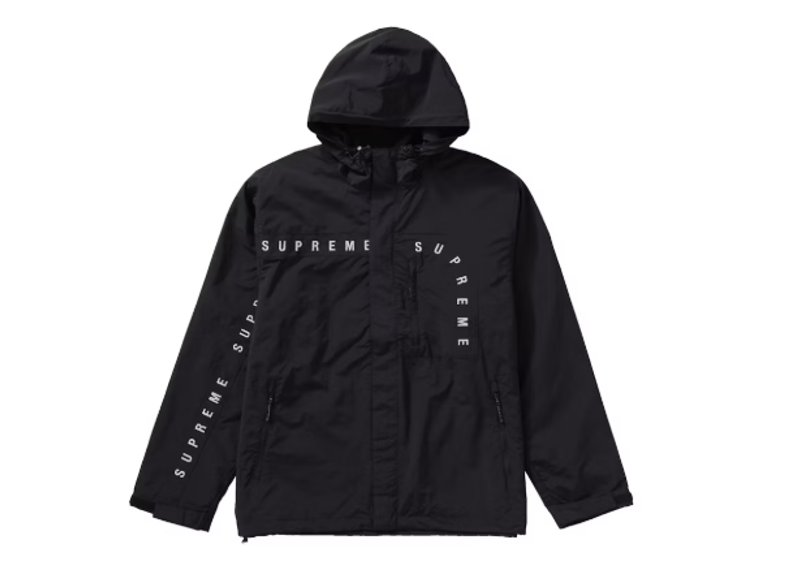 Supreme Curve Logos Ripstop Jacket Black