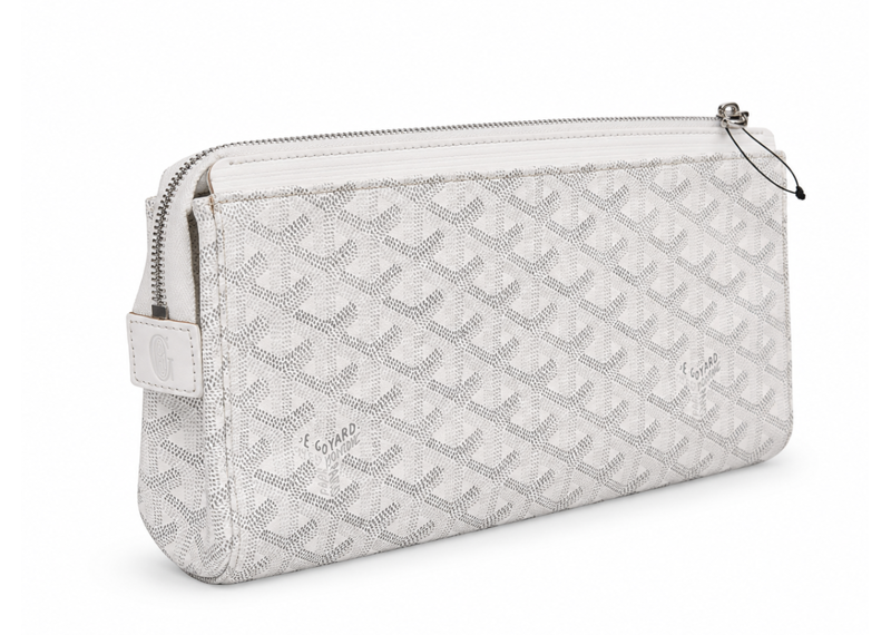 Goyard Coated Canvas PM Clutch With Custom Cross Embellishment