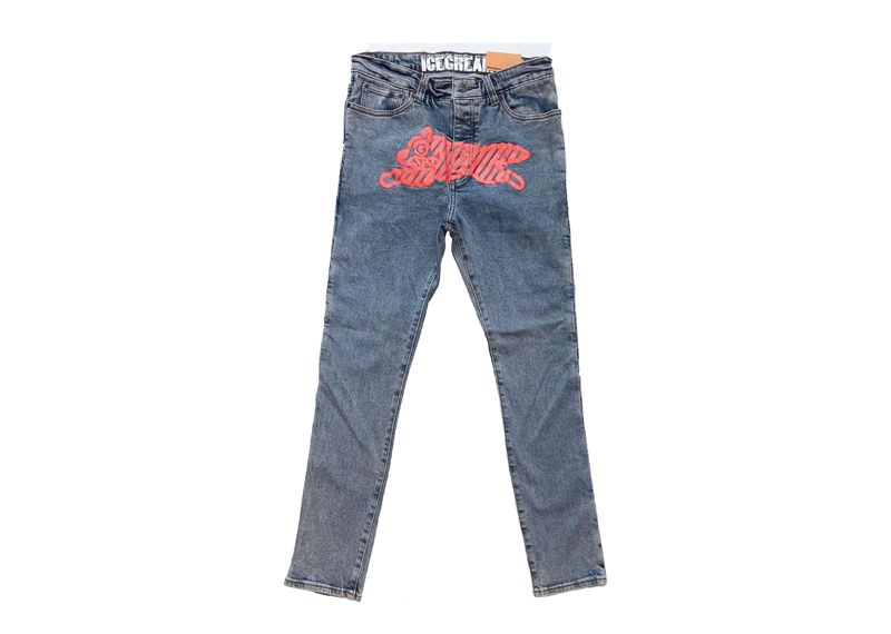 ICECREAM NEON CHERRY JEAN LIGHT WASH