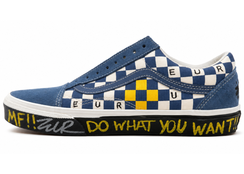 EURODOES VANS NAVY CHECKERBOARD WHAMMED OLD SKOOL