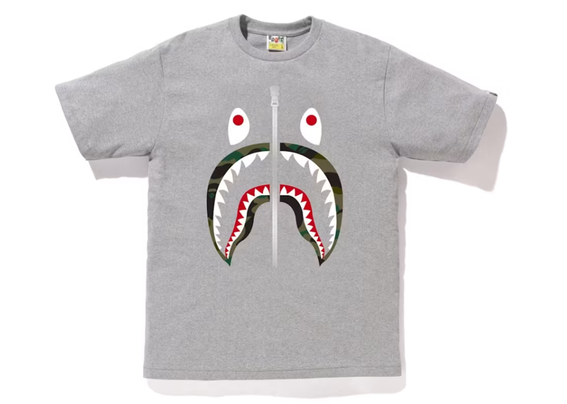 BAPE 1st Camo Shark Tee (SS18) Gray/Green