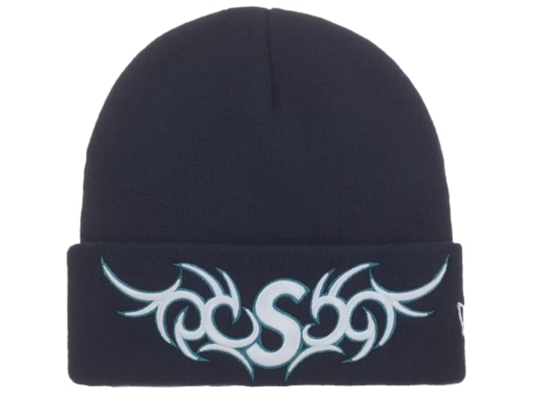 Supreme New Era Tribal S Logo Beanie Navy