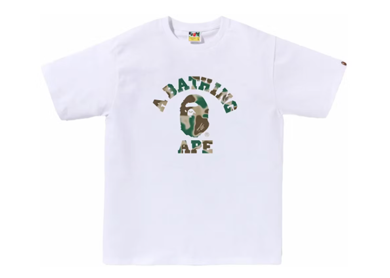 BAPE Liquid Camo College Tee White/Olivedrab