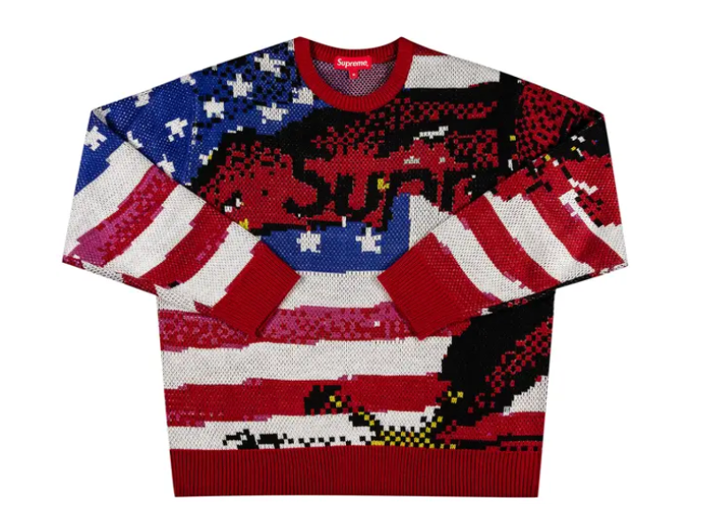 Supreme Digital Flag Sweater Red