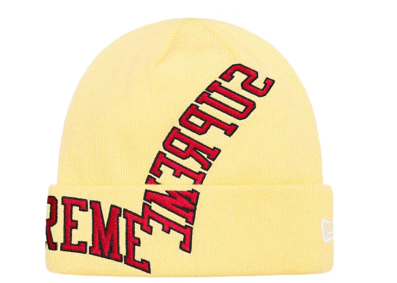 Supreme x New Era Multi Arc Beanie Pale Yellow