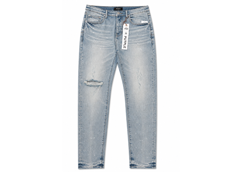 PURPLE BRAND P001 SKINNY LIGHT WASH JEANS
