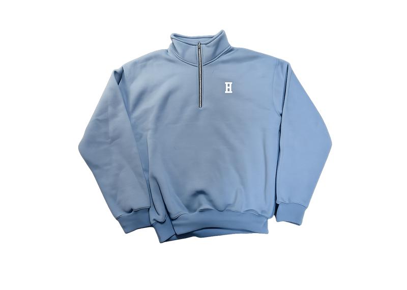 Forever Hungry Quater Zip Baby Blue