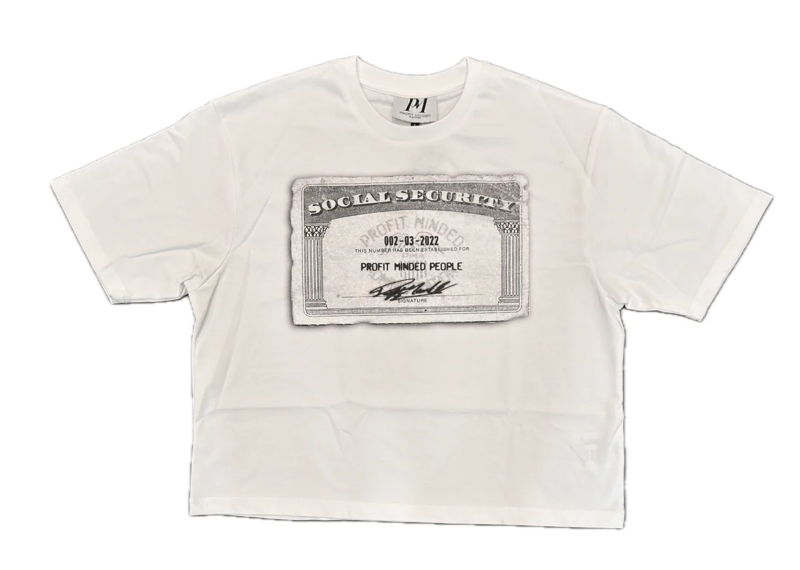 Profit Minded SSN White Gray Tee