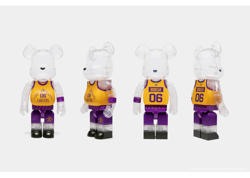 Bearbrick x Bodega x NBA Worldwide Respect Los Angeles Lakers 100%
