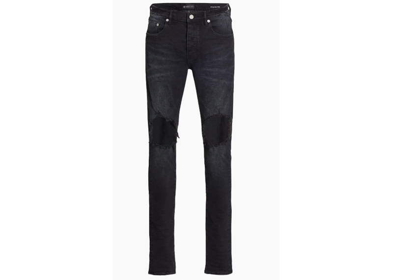 Purple Brand  P002 Blowout Knees Distressed Slim-Straight Jeans