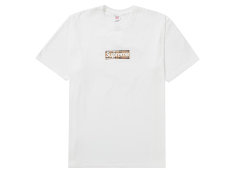 Supreme Burberry Box Logo Tee White (FLAWED)