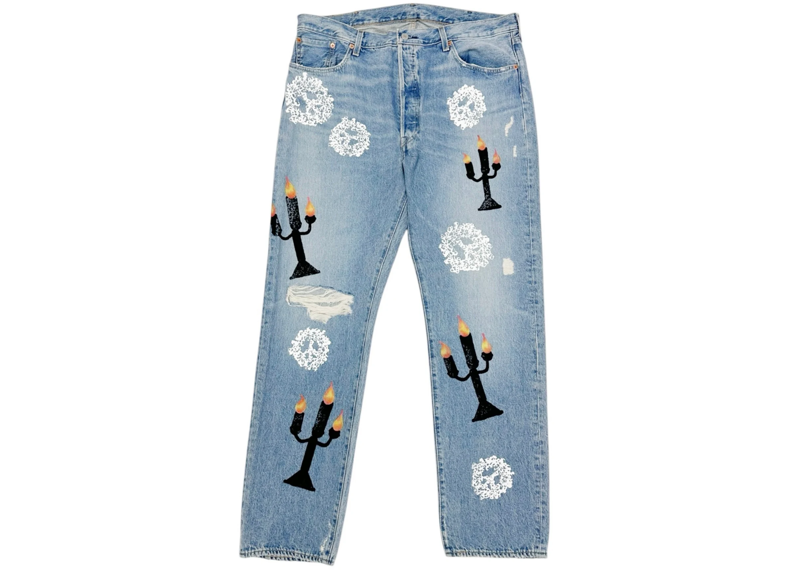 Denim Tears x Virgil Abloh Message in a Tear Printed Jeans