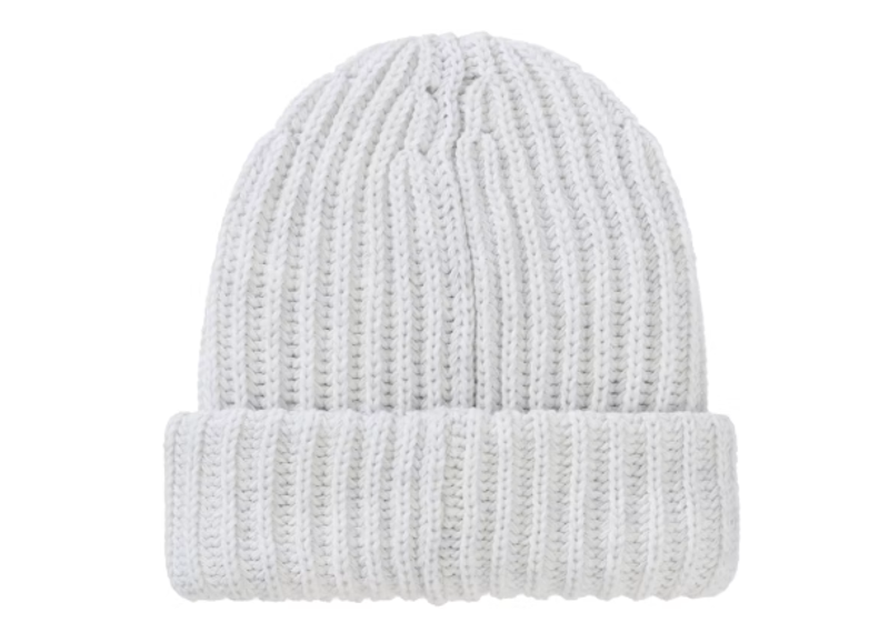 Supreme Chunky Rib Classic Logo Beanie White
