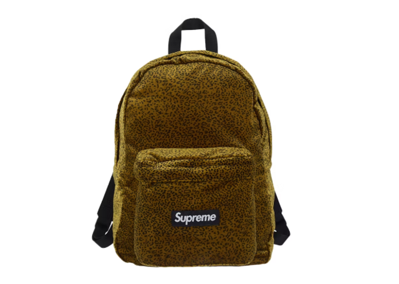 Supreme Velvet Backpack Tan Leopard