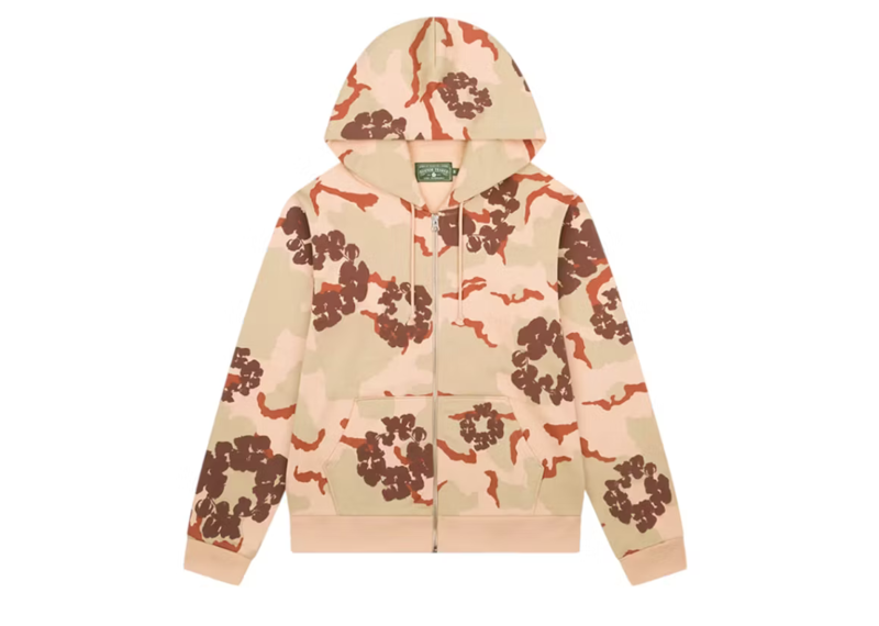 Denim Tears The Cotton Wreath Zip Sweatshirt Tan Camo