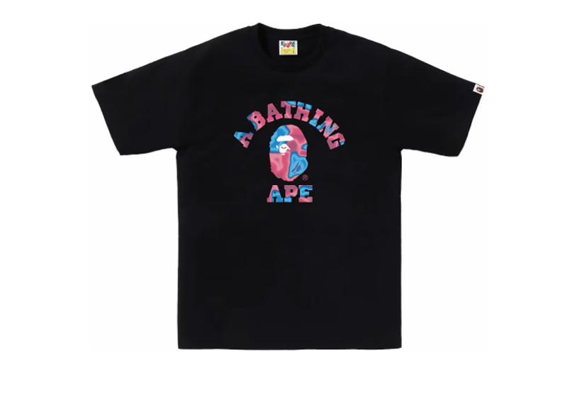 BAPE Liquid Camo College Tee Black/Pink