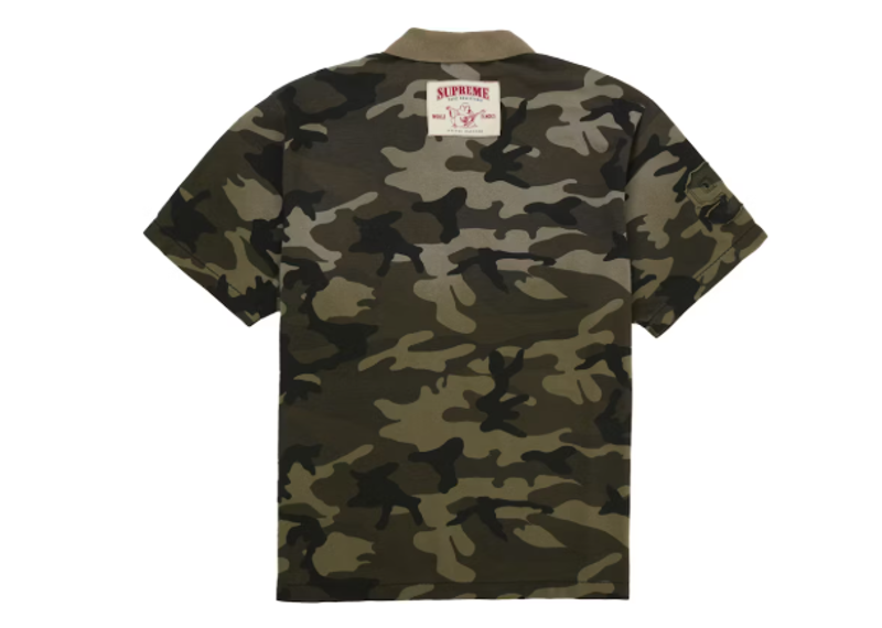 Supreme True Religion Applique Polo Olive Camo
