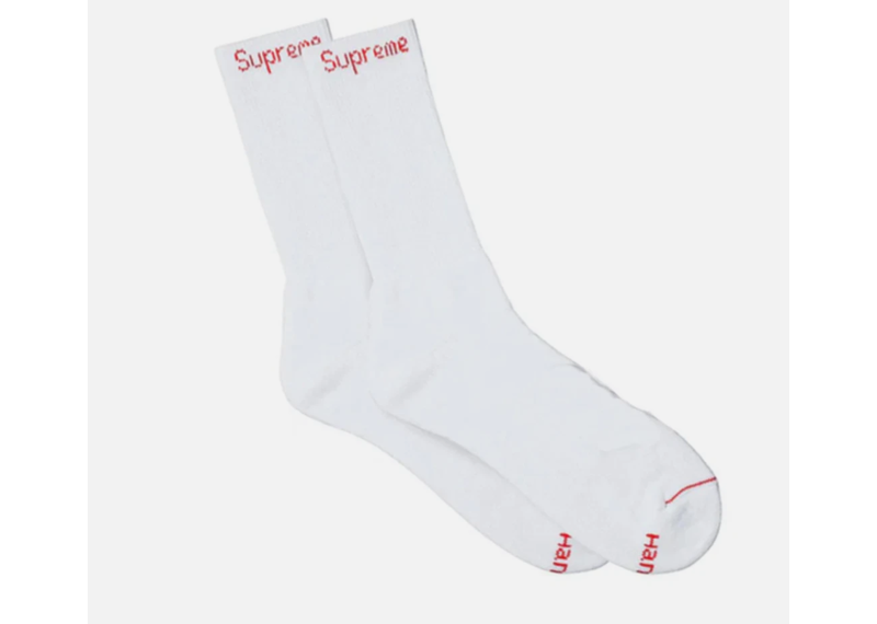 Supreme Hanes Socks (1 Pair) - White