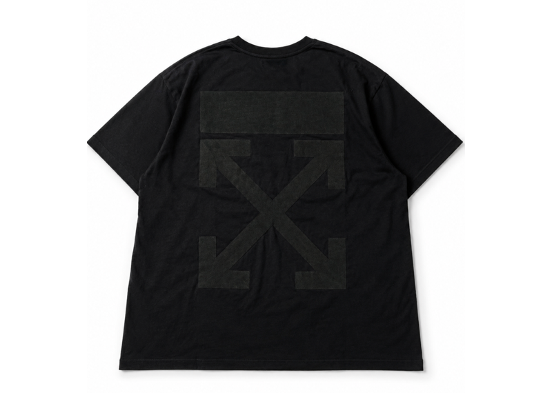 OFF WHITE BLACK ON BLACK LOGO TEE