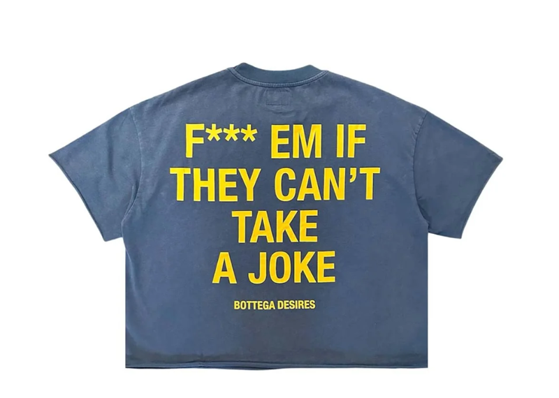Bottega Desires Fuck Em Navy Yellow Tee