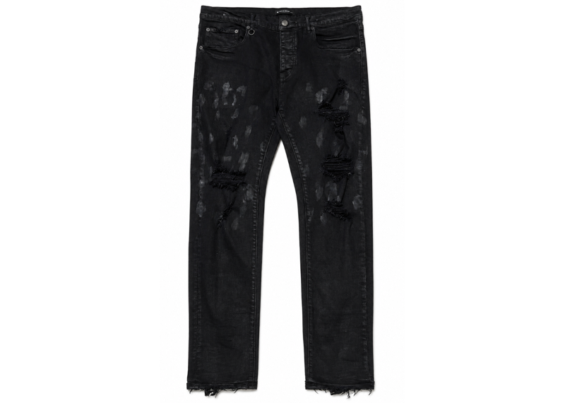 PURPLE BRAND BLACK PAINT WASH JEANS