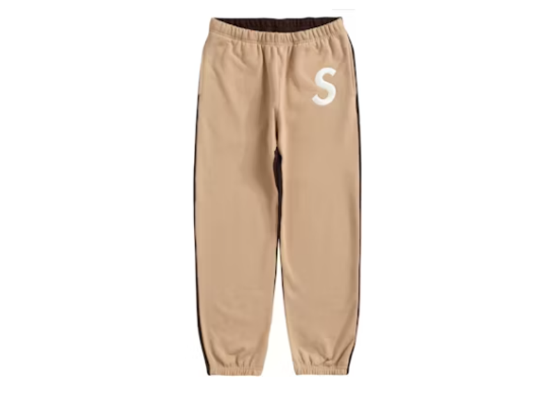 Supreme S Logo Split Sweatpant Tan